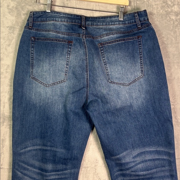 NWT New Flamingals Medium Wash Cropped Ankle Stretch Jeans Size 3XL - Picture 7 of 8